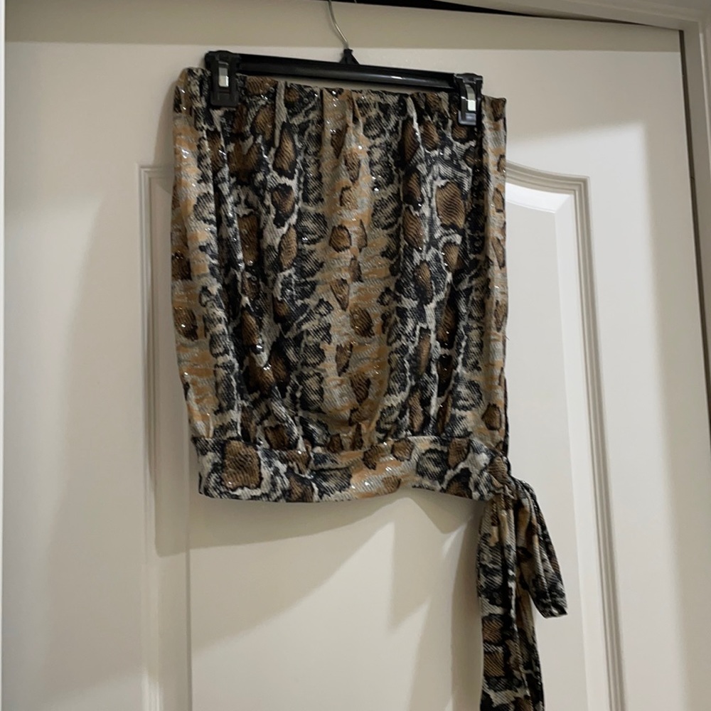 NEW Ariella snake print strapless top S